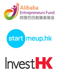 Alibaba Entrepreneurs Fund StartmeupHK InvestHK Logos on white