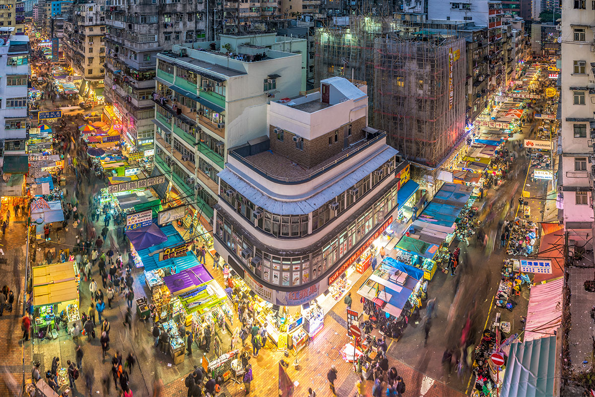 Hong Kong Kowloon Street Market Stalls