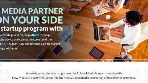 An image advertising Ablaze is an accelerator program led by Ablaze Idea Lab