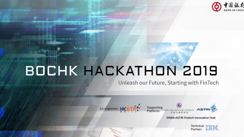 An image advertising the BOCHK Hackathon event
